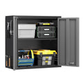Topass Metal Wall Cabinet with Lockgarage Storage Cabinet, Wall Mounted Utility Cabinet with Adjustable Shelf & Locking Doors